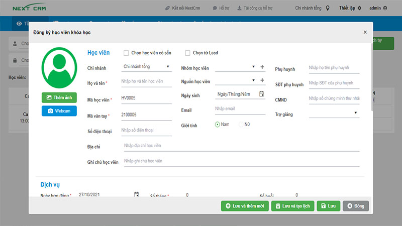 đăng ký học viên 