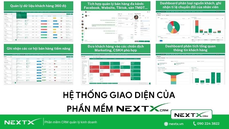 giao diện phần mềm NextX CRM