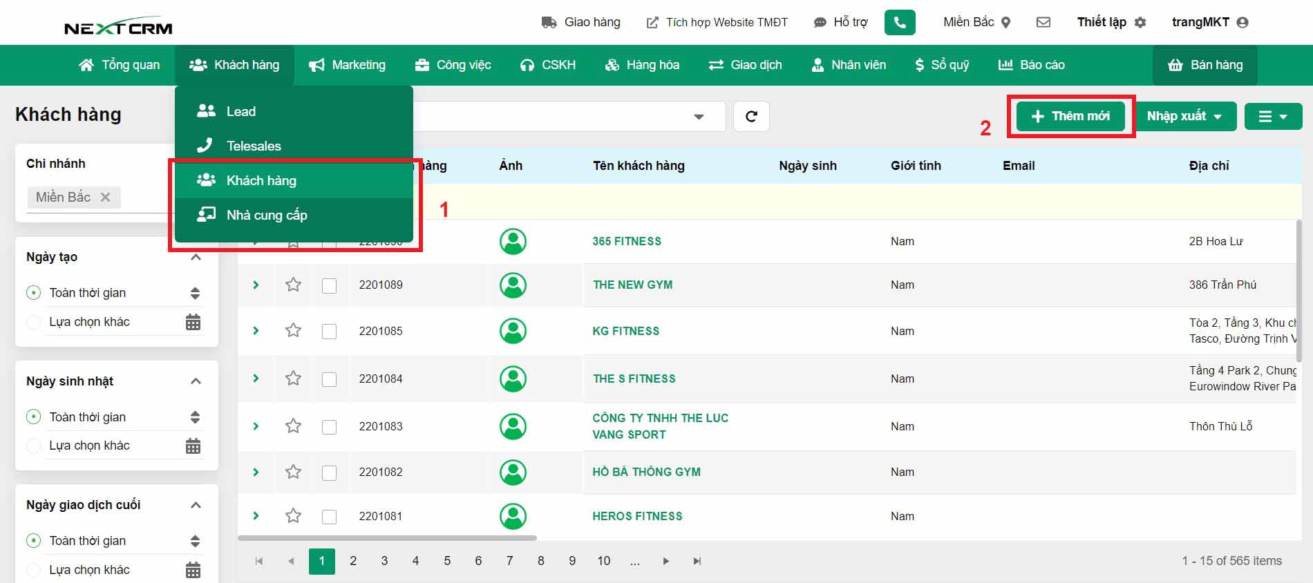 khách hàng nhà cung cấp