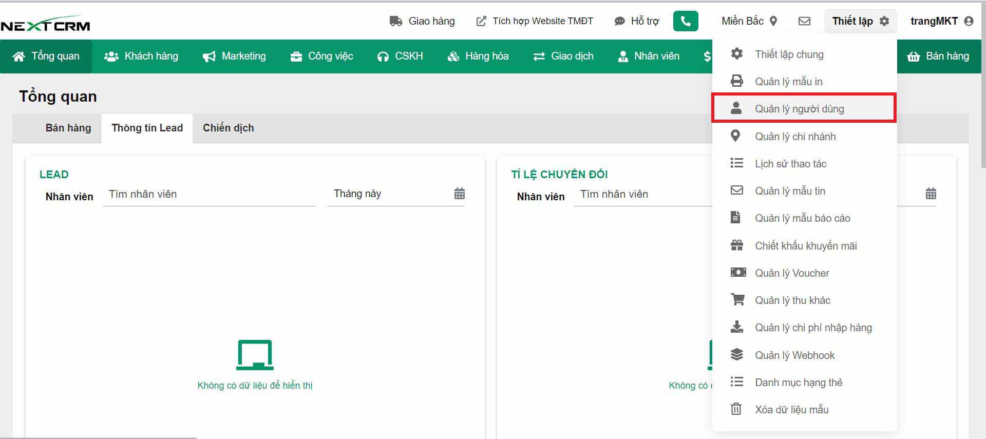 quản lý người dùng