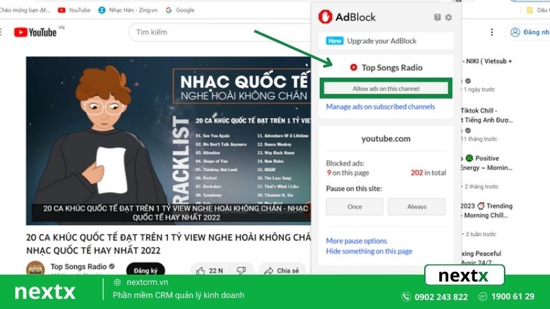 Chặn quảng cáo Youtube trên máy tính bằng tiện ích mở rộng Adblock