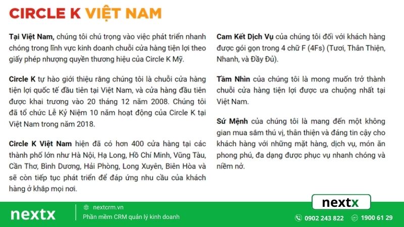 Giá trị cửa hàng tiện lợi Circle K mang lại cho khách hàng