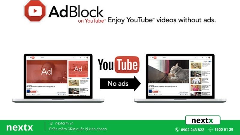 Tắt quảng cáo youtube chrome bằng tiện ích Adblock cho Youtube 1