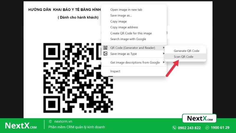 Cách quét mã QR bằng tiện ích QR Code (Generator and Reader)