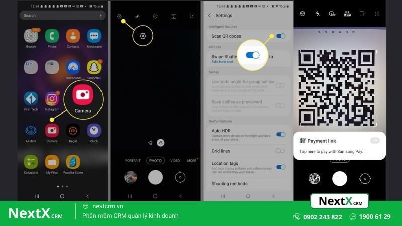 Cách quét mã QR bằng ứng dụng Camera Samsung