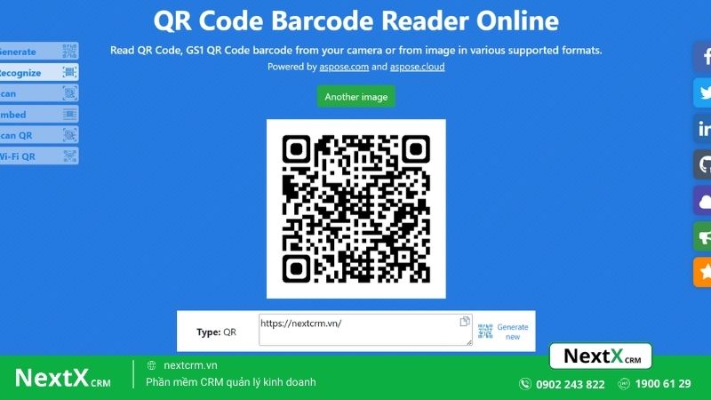 Cách quét mã QR bằng website aspose.app