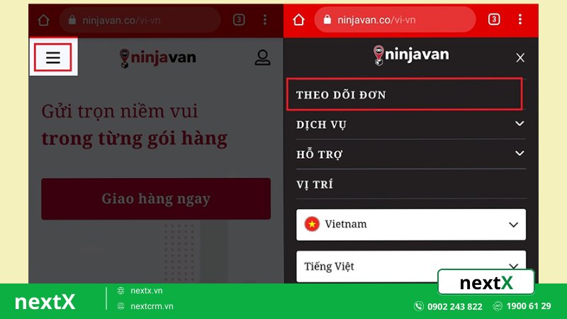 tra cứu đơn hàng Ninja Van 