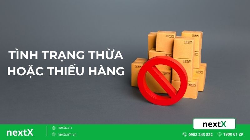 thừa hoặc thiếu hàng