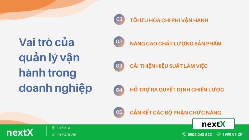 vai trò của quản lý vận hành