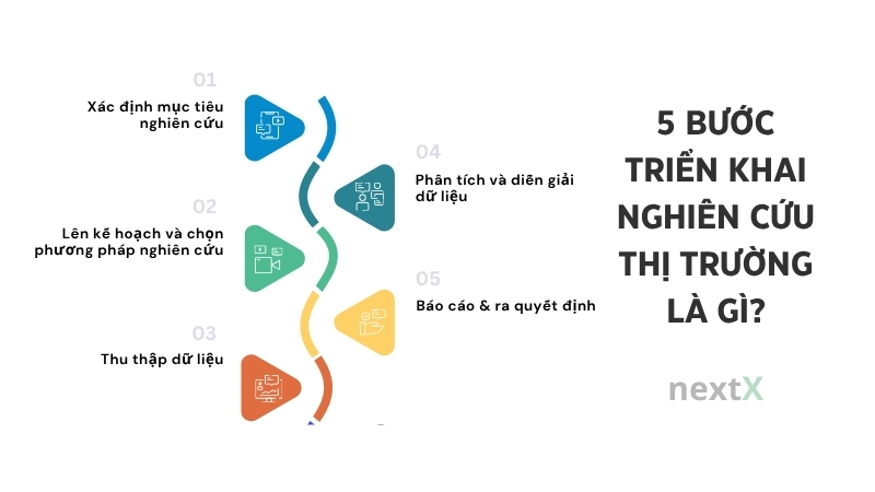 5 buoc trien khai nghien cuu thi truong la gi