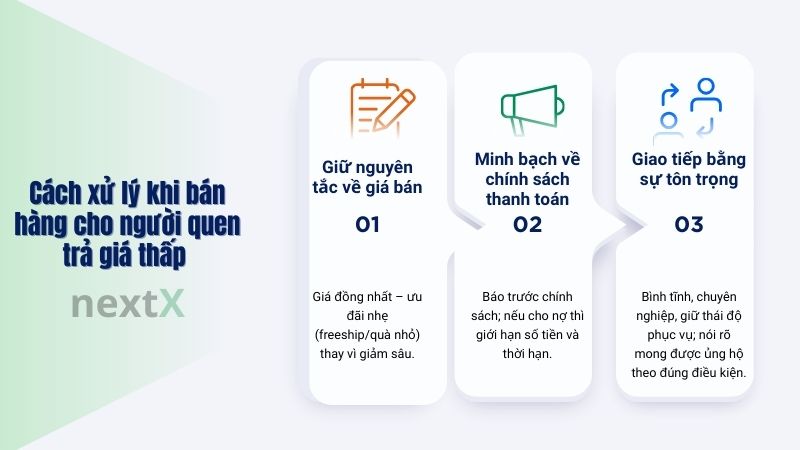 cach xu ly khi ban hang cho nguoi quen tra gia thap